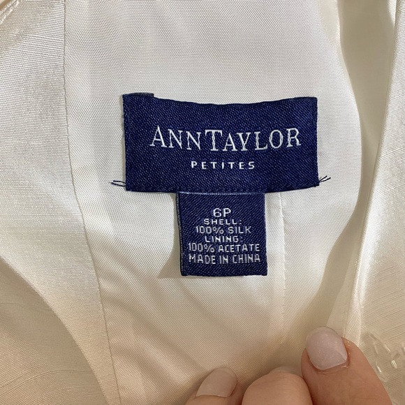 Vtg Anne Taylor Satin Silk Beaded Top 6P Ivory Bridal Wedding Separates Sparkle - Picture 13 of 14